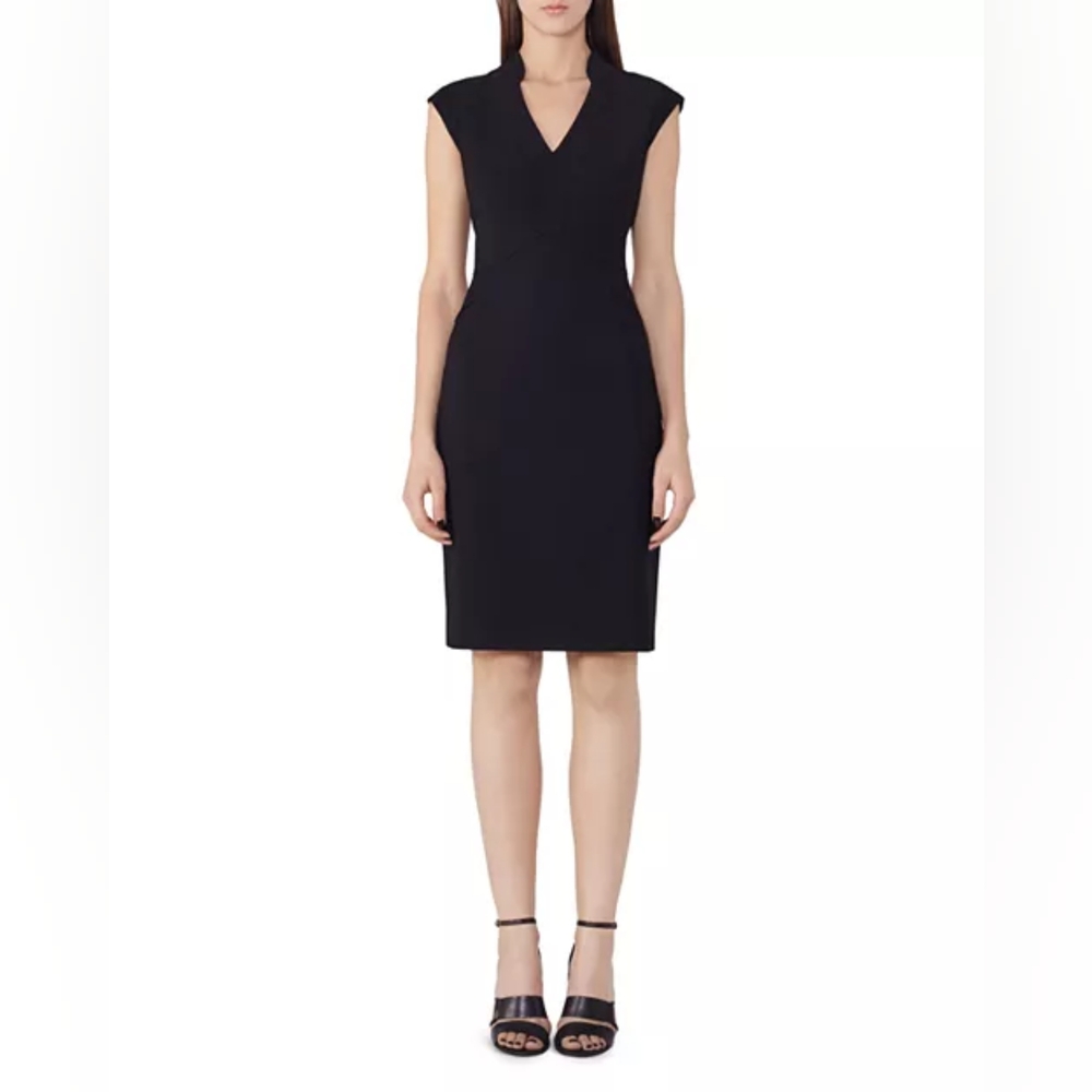 REISS Elia Tailored Black Sleeveless Dress Size 10